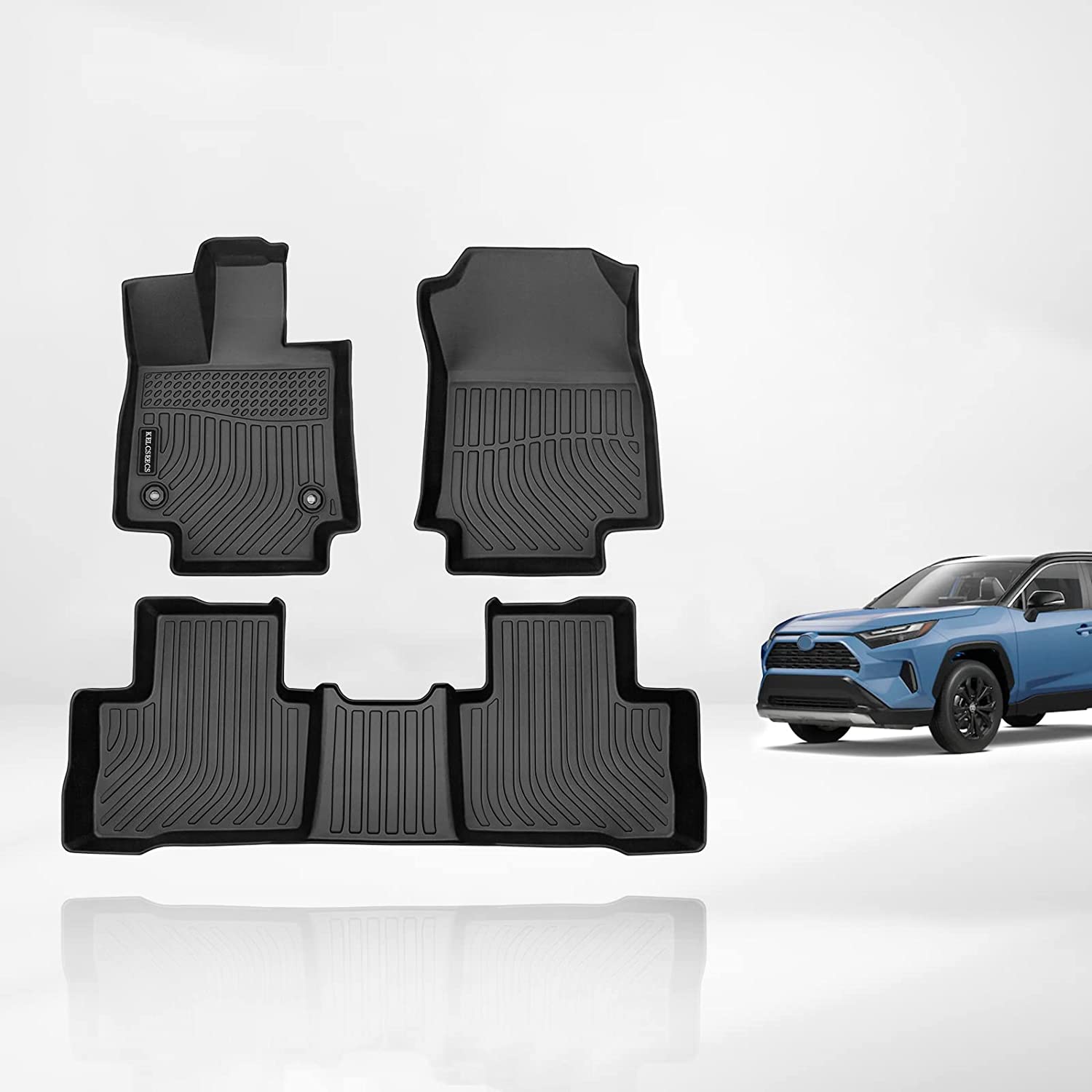 Kelcseecs All Weather 3D Tech Design TPE Car Floor Mats Floor Liners