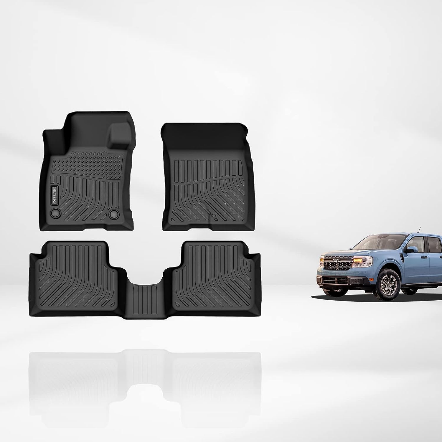 Kelcseecs All Weather 3D Tech Design TPE Car Floor Mats Floor Liners For Ford Maverick 2022-2023