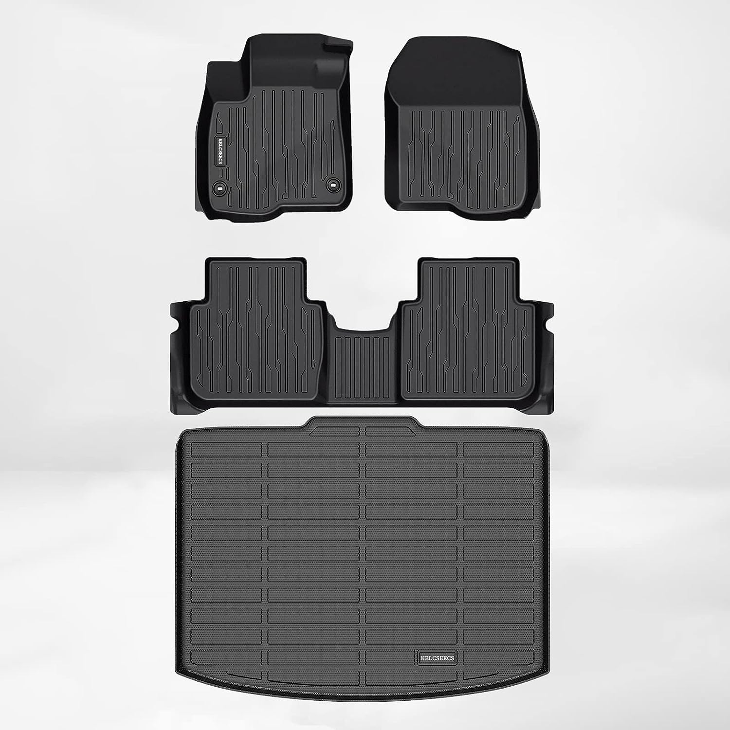 Kelcseecs All Weather 3D Tech Design TPE Car Floor Mats Floor Liners Car Trunk Mat Cargo Liner  For Honda CRV (Non Hybrid) 2023-2024-